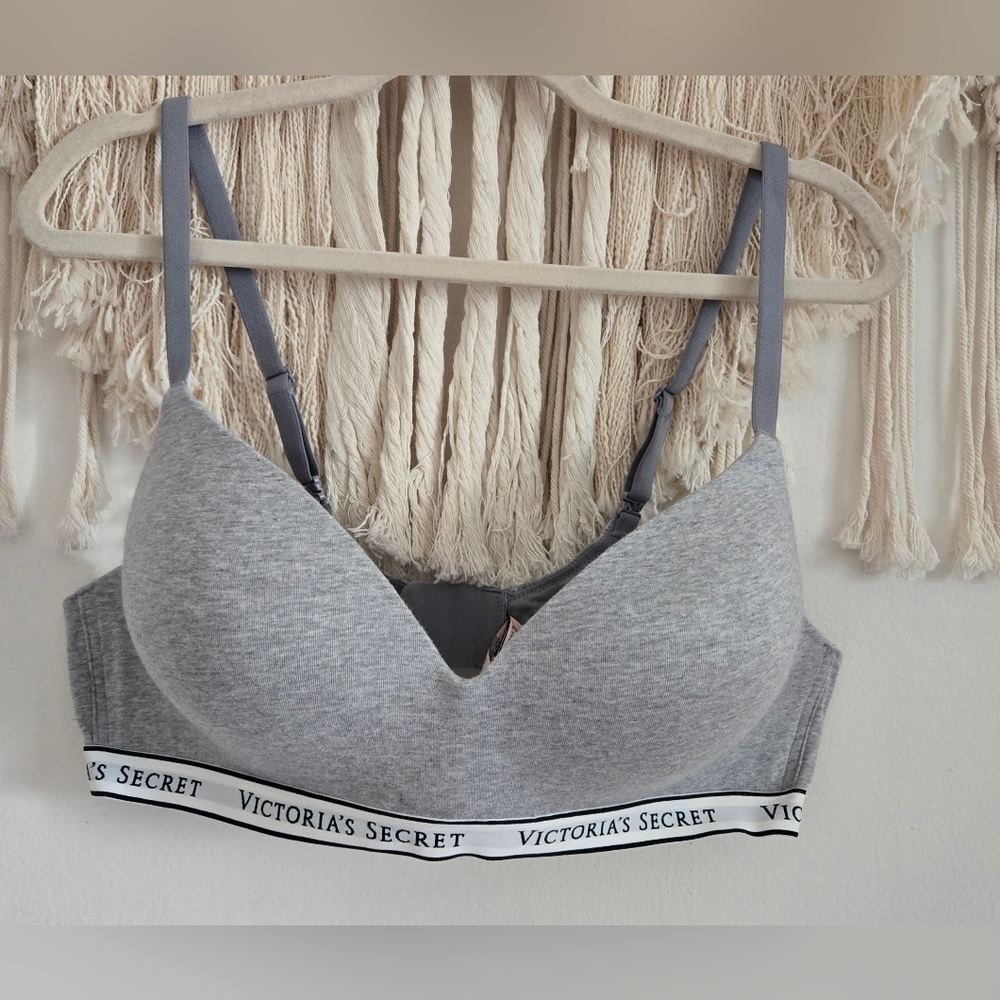 Viictoria's Secret The T-shirtCotton Lightly Lined Wireless Bra 40C Medium Grey
